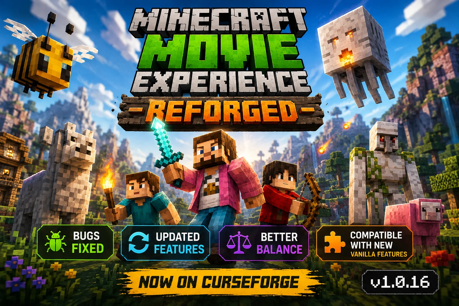 Minecraft Bedrock के The Movie Experience Reforged Add-on के नए update के बारे में जानें। Bugs fixes, compatibility improvements और latest version की पूरी जानकारी।